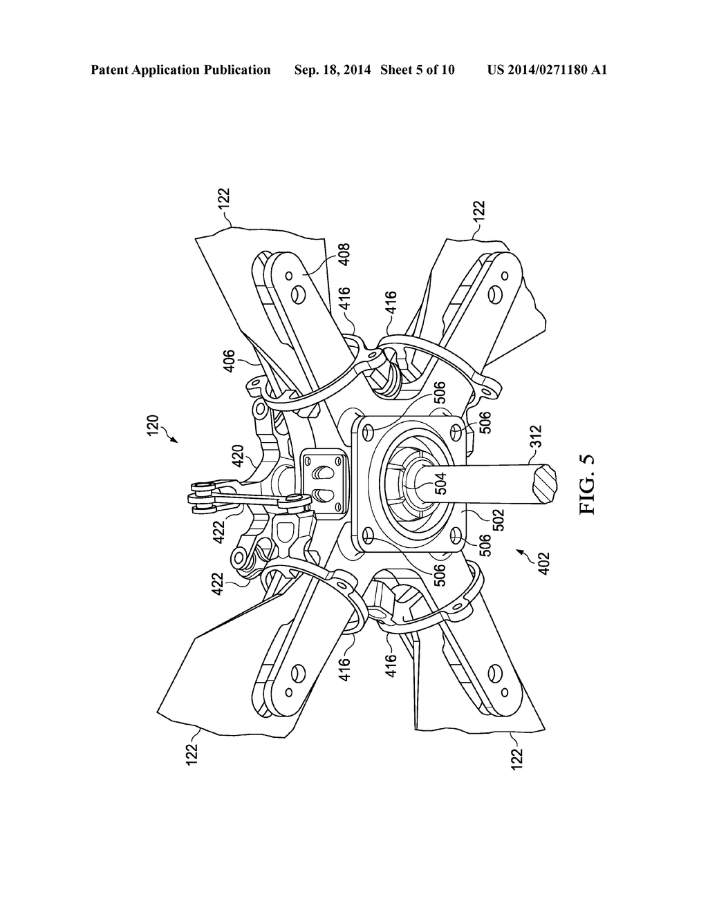 Gimbaled Tail Rotor Hub with Spherical Elastomeric Centrifugal Force     Bearing for Blade Retention and Pitch Change Articulation - diagram, schematic, and image 06