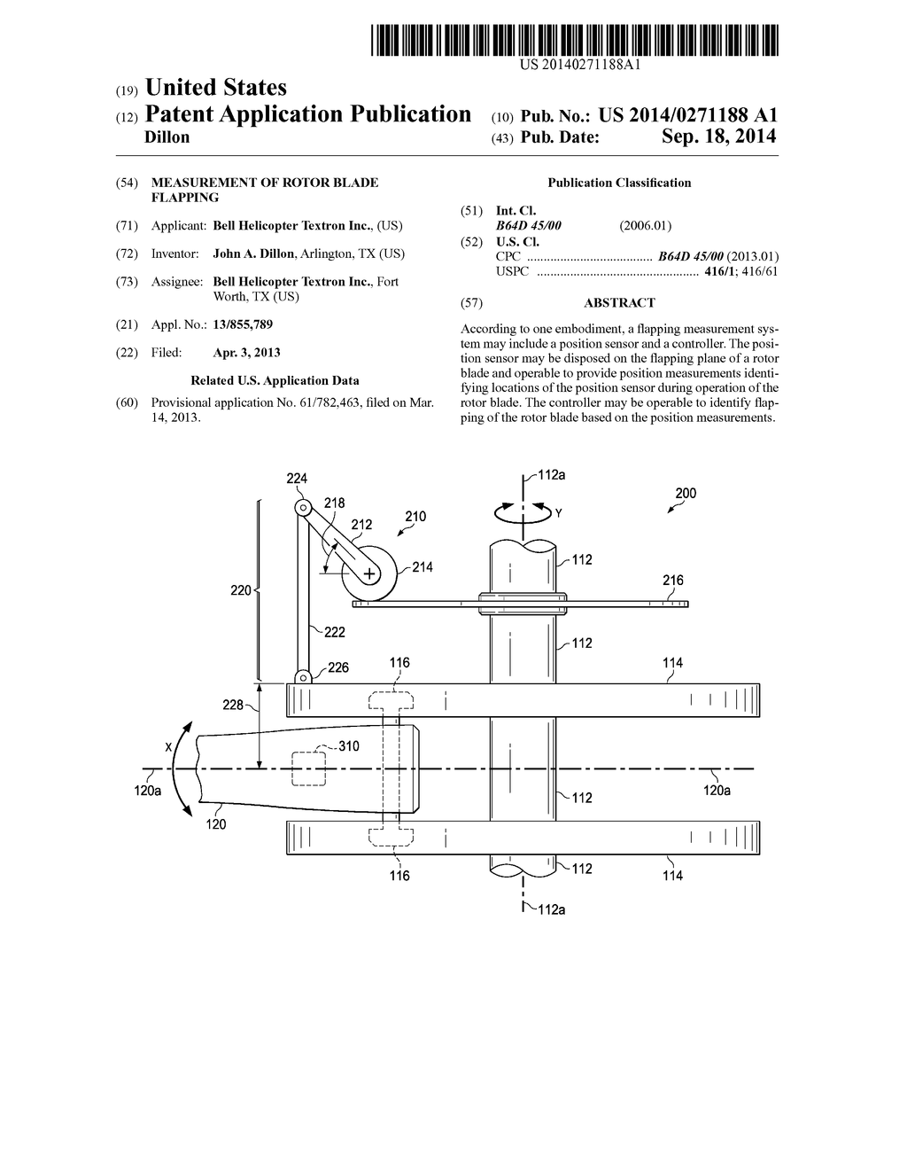 Measurement of Rotor Blade Flapping - diagram, schematic, and image 01