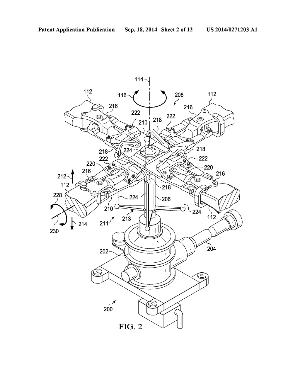 Swashplateless Active Blade Pitch Control with a Mechanical Delta-3     Restraint Having an Instantaneous Blade Pitch-flap Coupling Response - diagram, schematic, and image 03