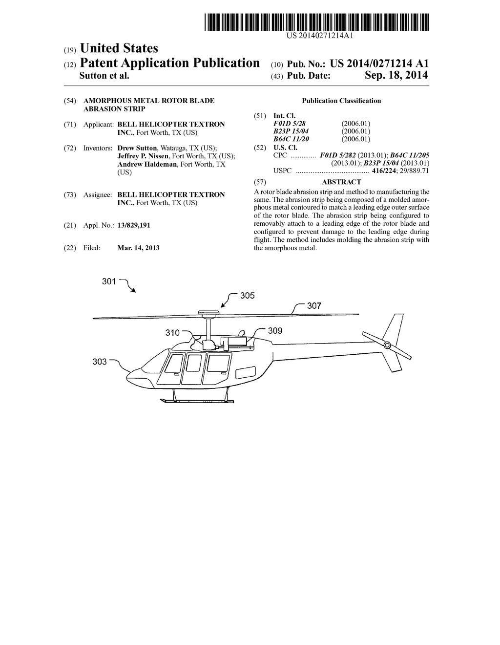 AMORPHOUS METAL ROTOR BLADE ABRASION STRIP - diagram, schematic, and image 01