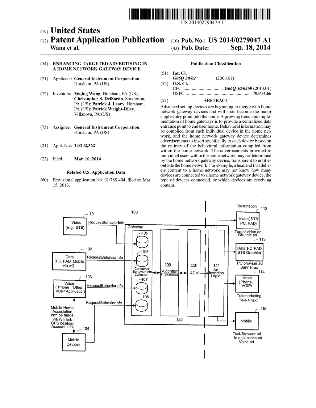 ENHANCING TARGETED ADVERTISING IN A HOME NETWORK GATEWAY DEVICE - diagram, schematic, and image 01