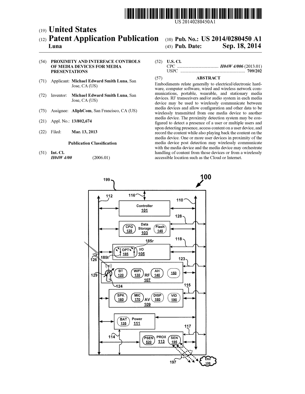 PROXIMITY  AND  INTERFACE  CONTROLS  OF  MEDIA  DEVICES  FOR  MEDIA     PRESENTATIONS - diagram, schematic, and image 01