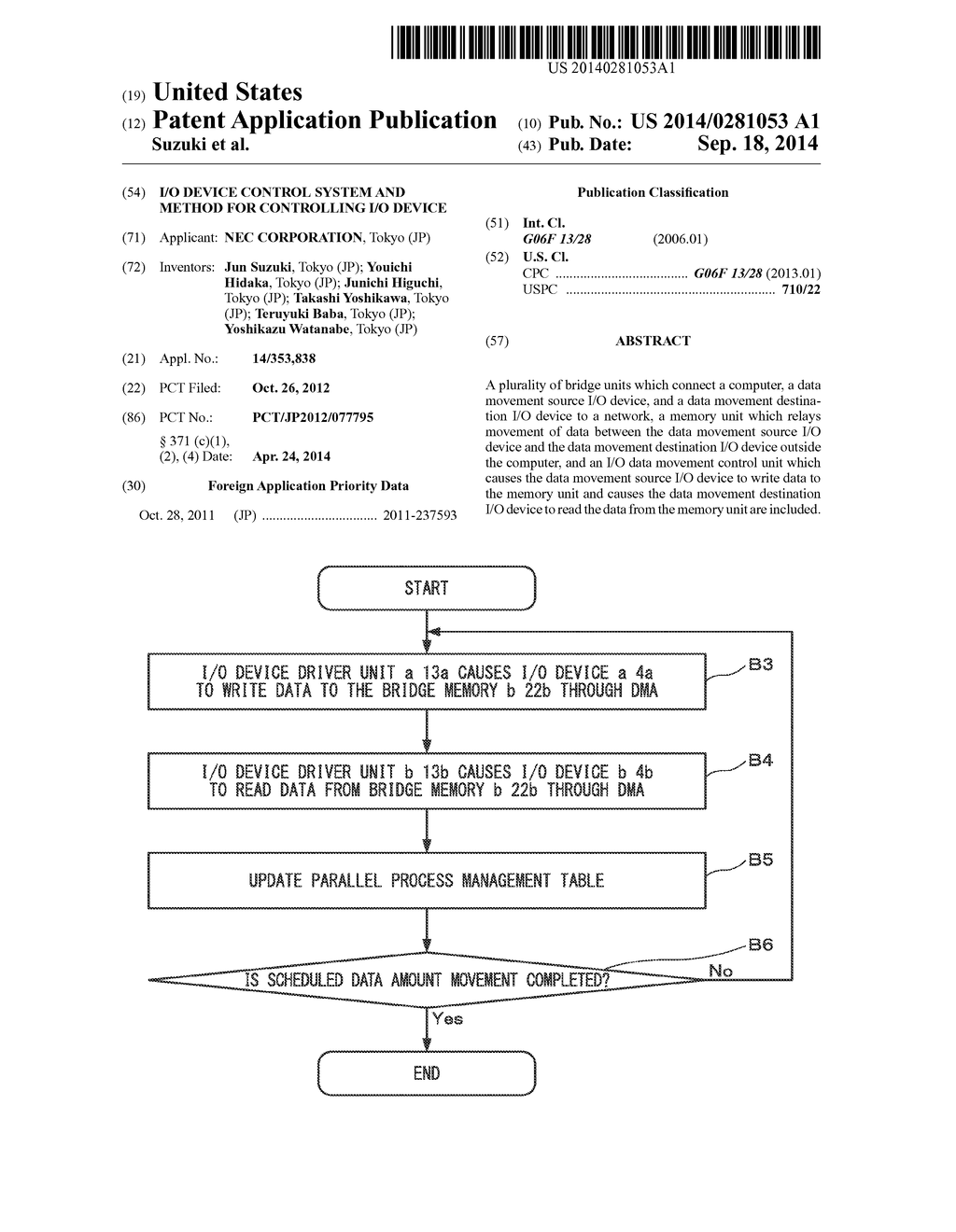 I/O DEVICE CONTROL SYSTEM AND METHOD FOR CONTROLLING I/O DEVICE - diagram, schematic, and image 01