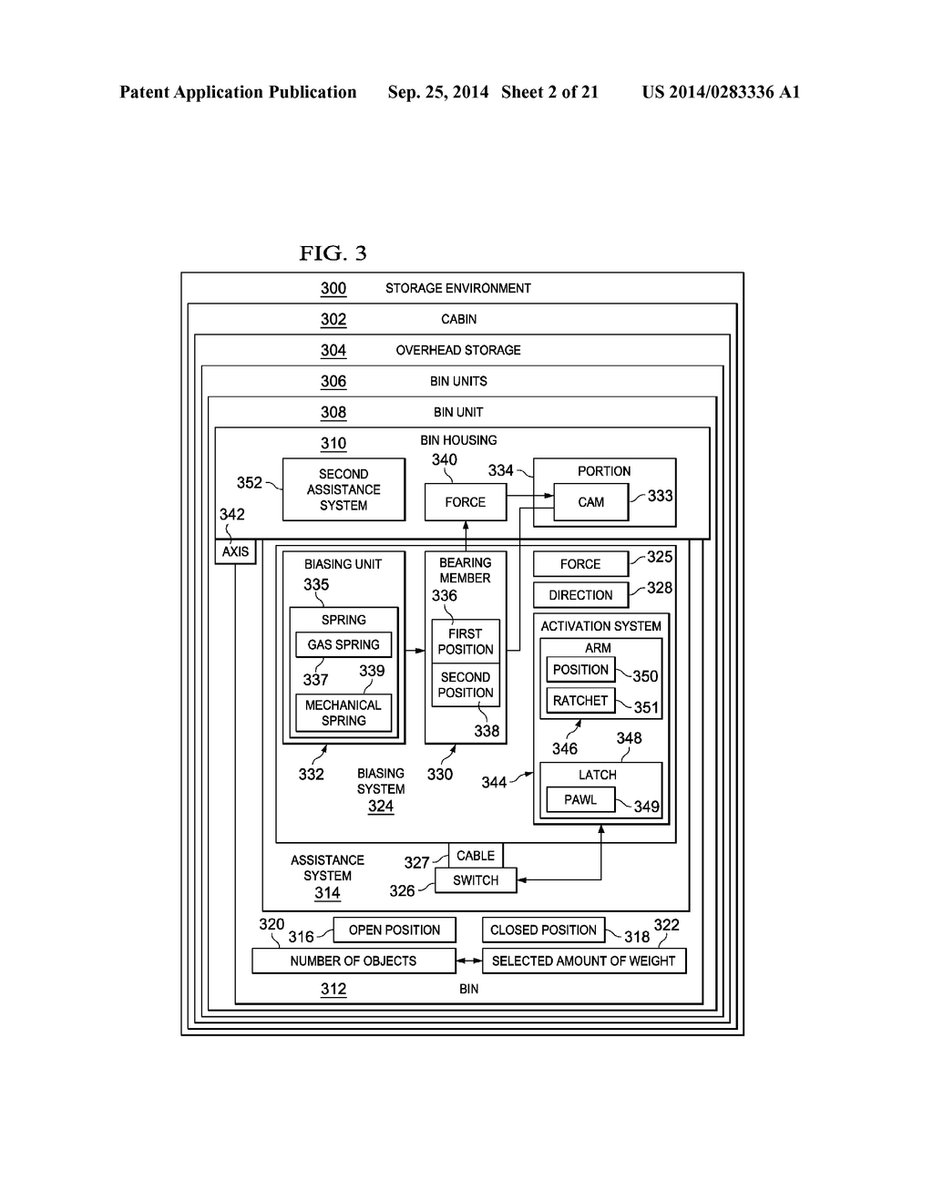 MOVEMENT ASSISTANCE SYSTEM FOR A STORAGE BIN - diagram, schematic, and image 03