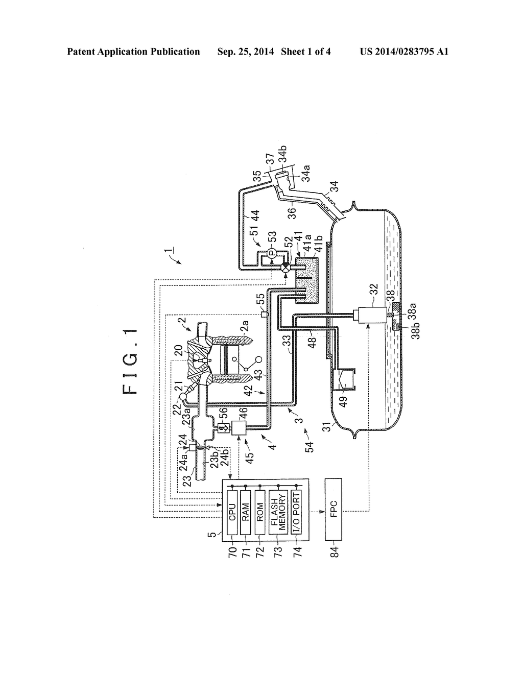 EVAPORATED FUEL TREATING DEVICE AND FAILURE DETERMINATION METHOD - diagram, schematic, and image 02