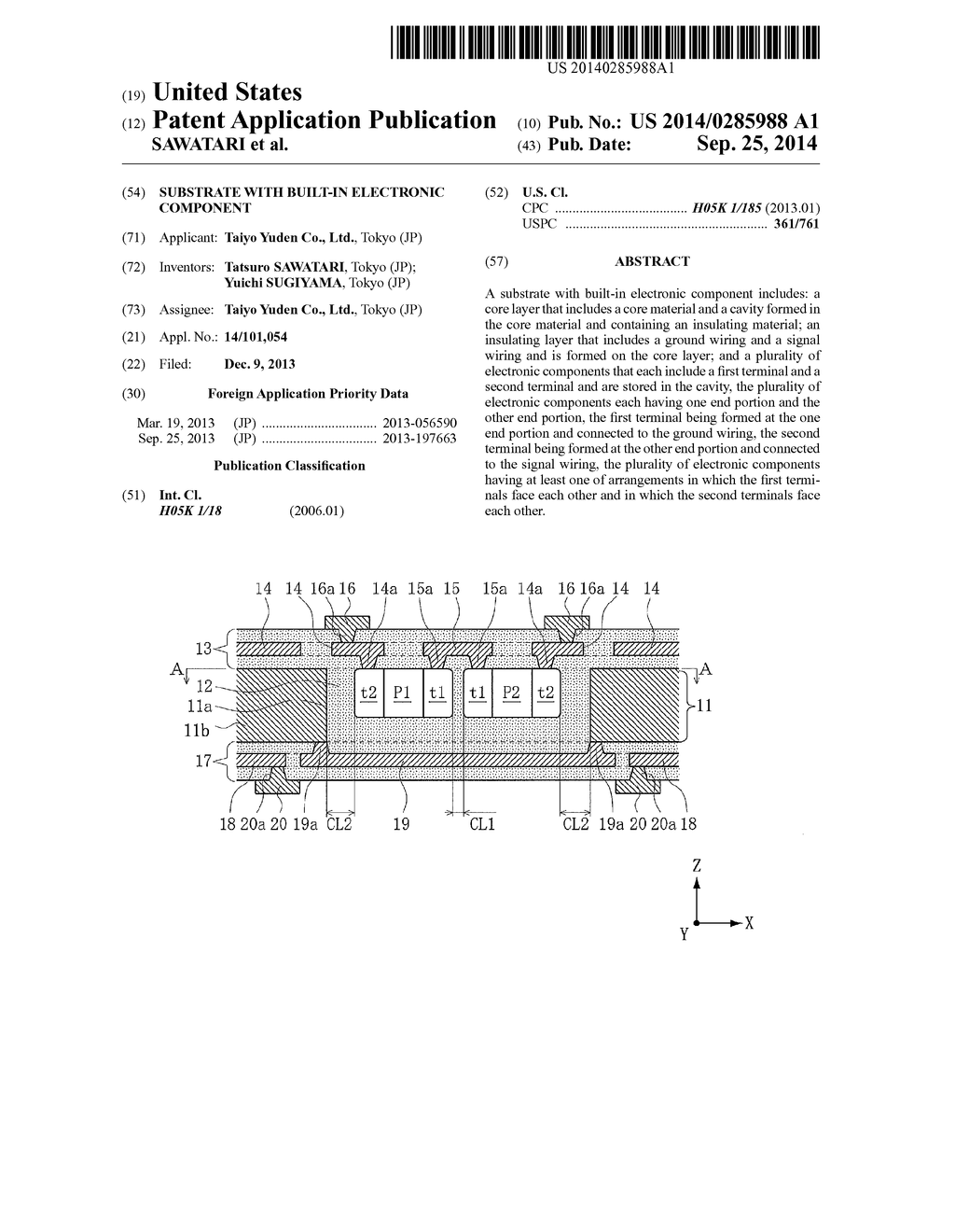 SUBSTRATE WITH BUILT-IN ELECTRONIC COMPONENT - diagram, schematic, and image 01