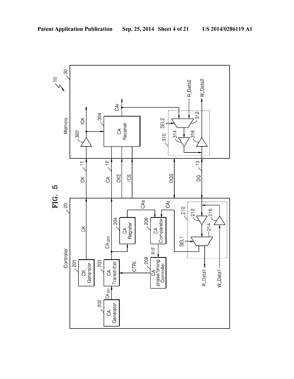 MEMORY DEVICES, SYSTEMS AND METHODS EMPLOYING COMMAND/ADDRESS CALIBRATION - diagram, schematic, and image 05