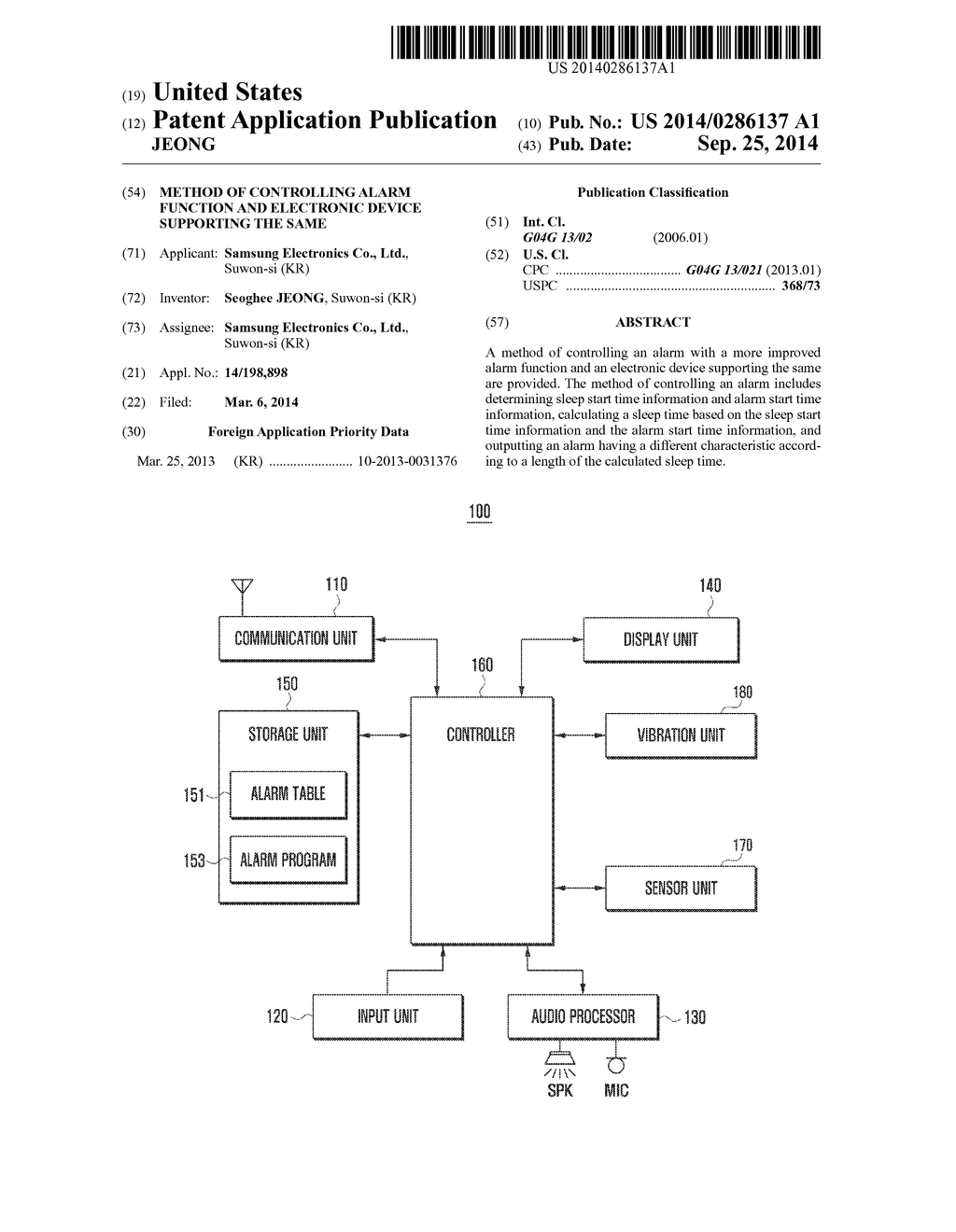 METHOD OF CONTROLLING ALARM FUNCTION AND ELECTRONIC DEVICE SUPPORTING THE     SAME - diagram, schematic, and image 01