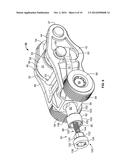 LATCH PIN ASSEMBLY; ROCKER ARM ARRANGEMENT USING LATCH PIN ASSEMBLY; AND     ASSEMBLING METHODS diagram and image