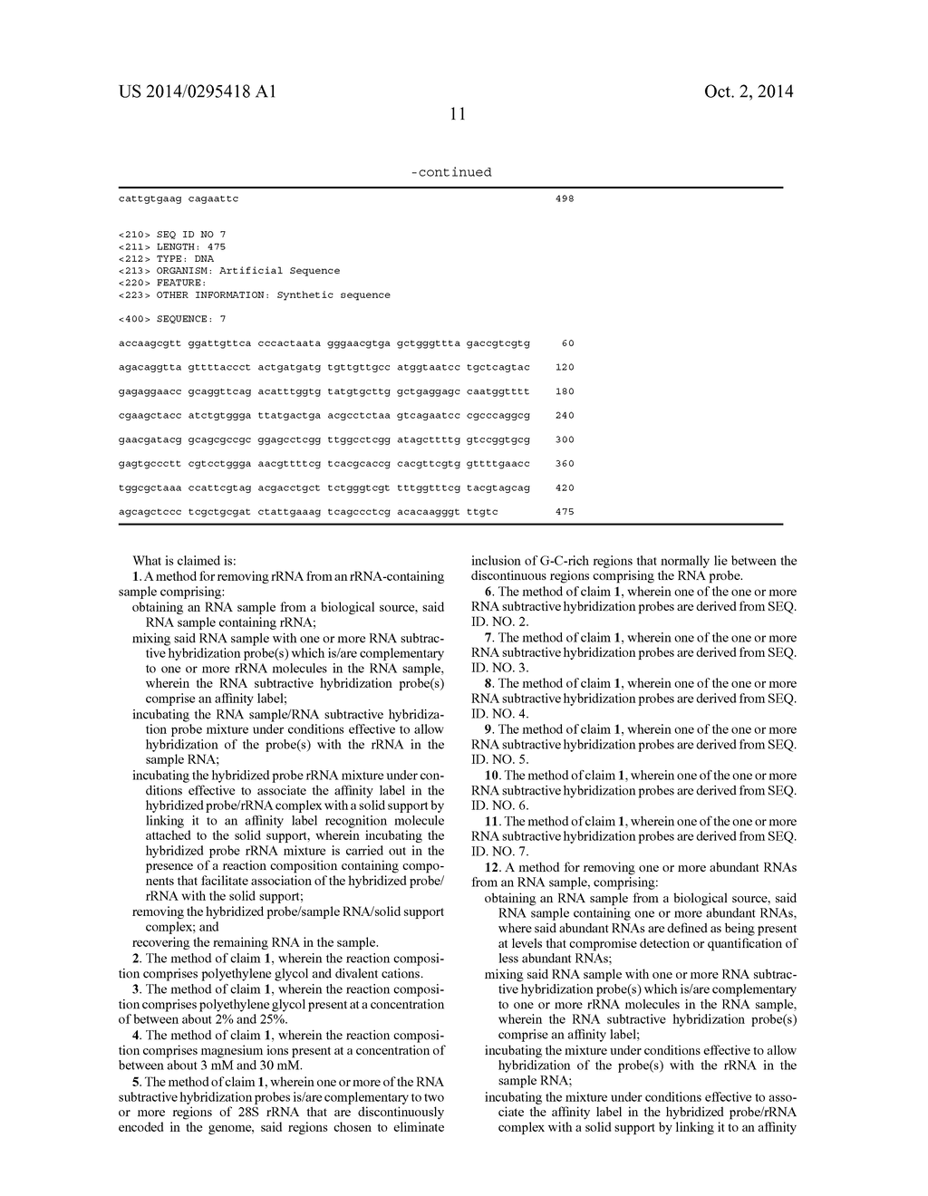 METHODS AND COMPOSITIONS FOR IMPROVING REMOVAL OF RIBOSOMAL RNA FROM     BIOLOGICAL SAMPLES - diagram, schematic, and image 15