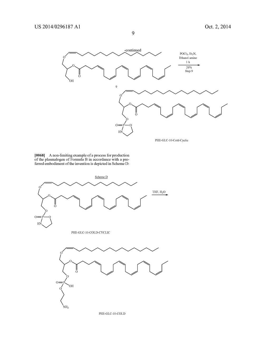 METHODS FOR THE SYNTHESIS OF PLASMALOGENS AND PLASMALOGEN DERIVATIVES, AND     THERAPEUTIC USES THEREOF - diagram, schematic, and image 10