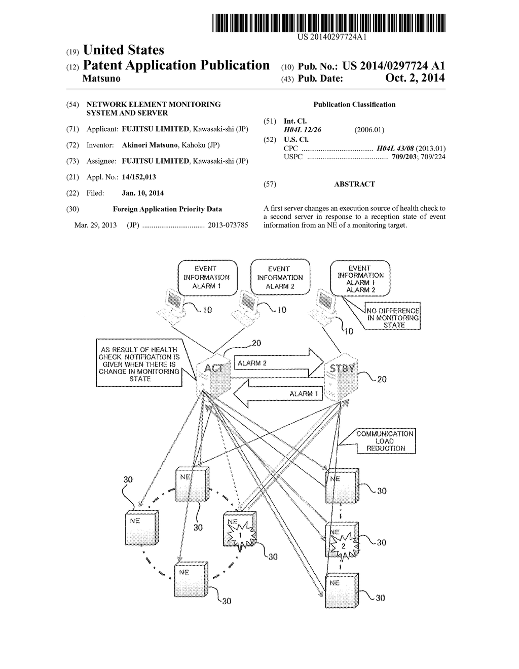 NETWORK ELEMENT MONITORING SYSTEM AND SERVER - diagram, schematic, and image 01