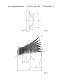 Optical system for forming an image on a concave spherical surface diagram and image