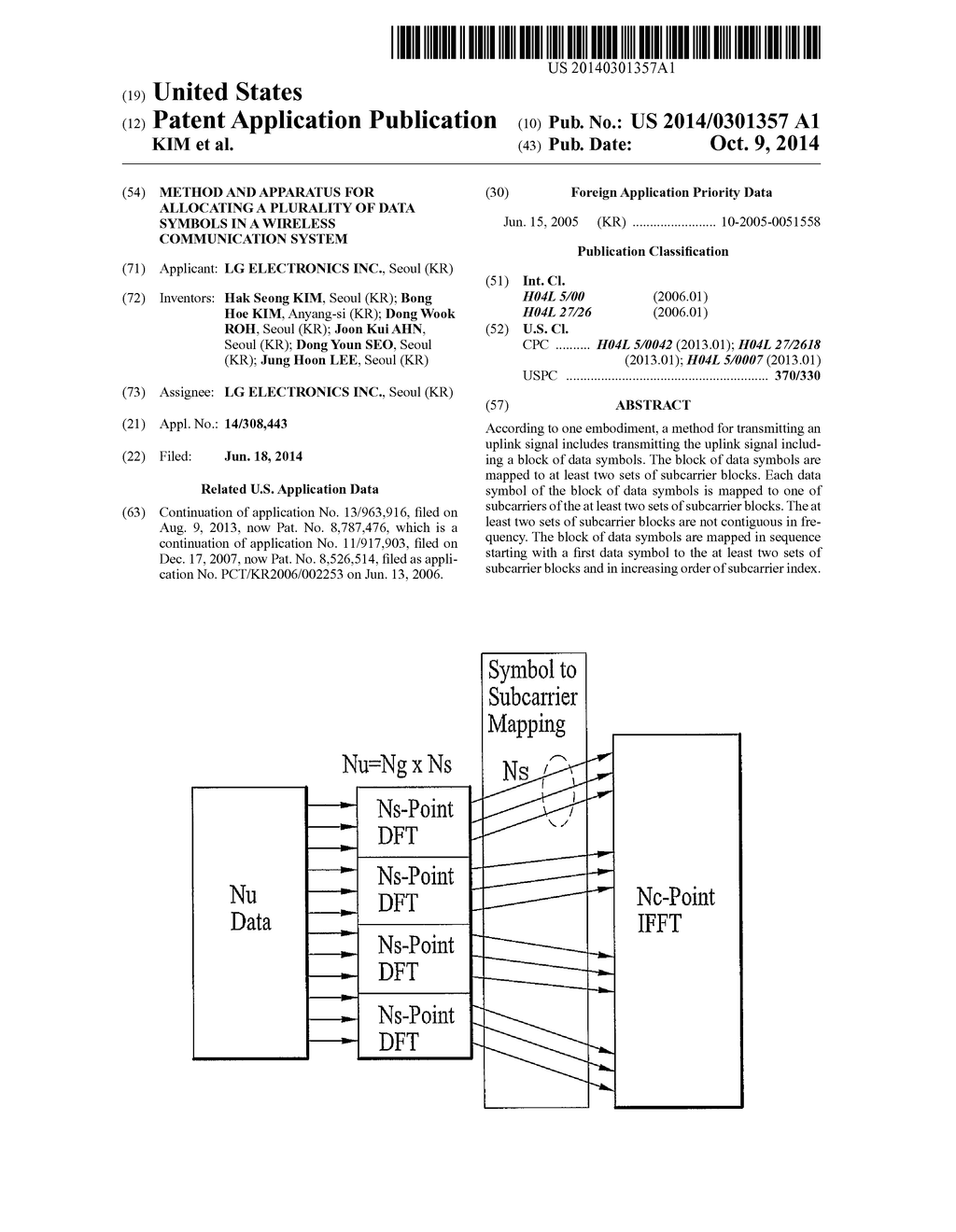 METHOD AND APPARATUS FOR ALLOCATING A PLURALITY OF DATA SYMBOLS IN A     WIRELESS COMMUNICATION SYSTEM - diagram, schematic, and image 01