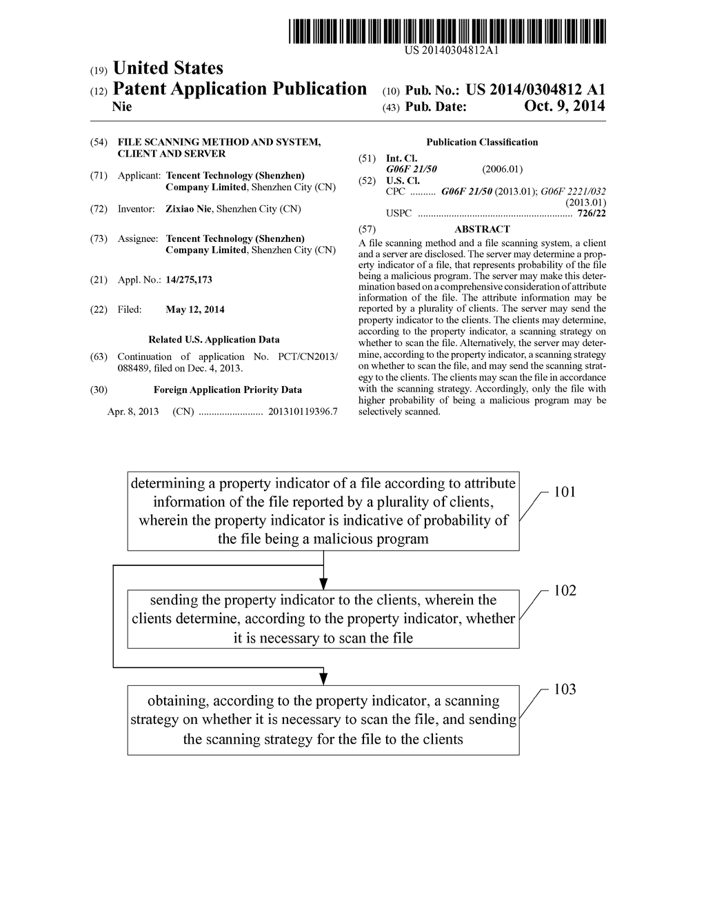 FILE SCANNING METHOD AND SYSTEM, CLIENT AND SERVER - diagram, schematic, and image 01