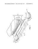 METHOD OF MANUFACTURING A BODY ADHERING ABSORBENT ARTICLE ORIENTATED IN     THE CROSS-MACHINE DIRECTION WITH REDUCED CURL diagram and image