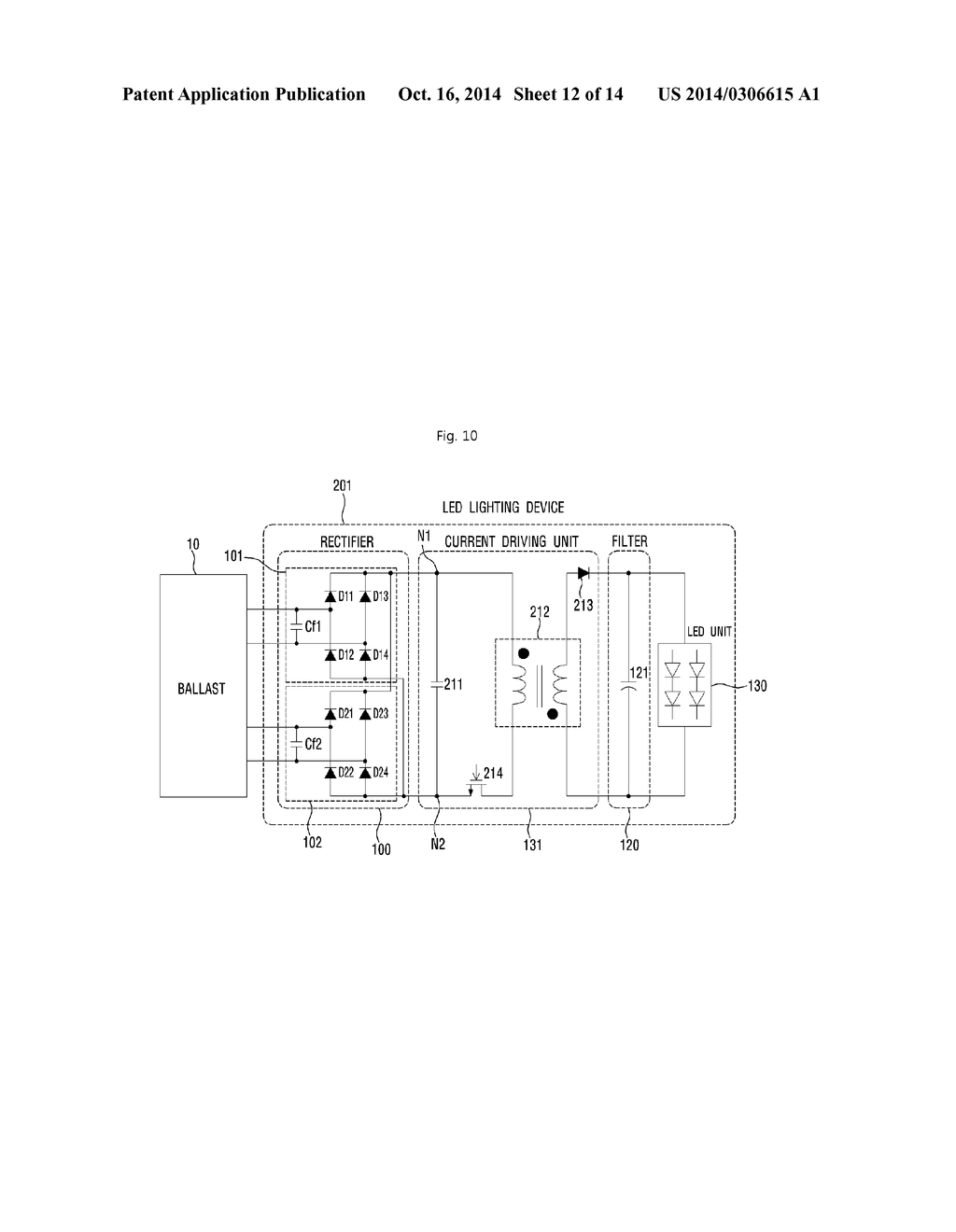 LED LIGHTING DEVICE USING BALLAST - diagram, schematic, and image 13