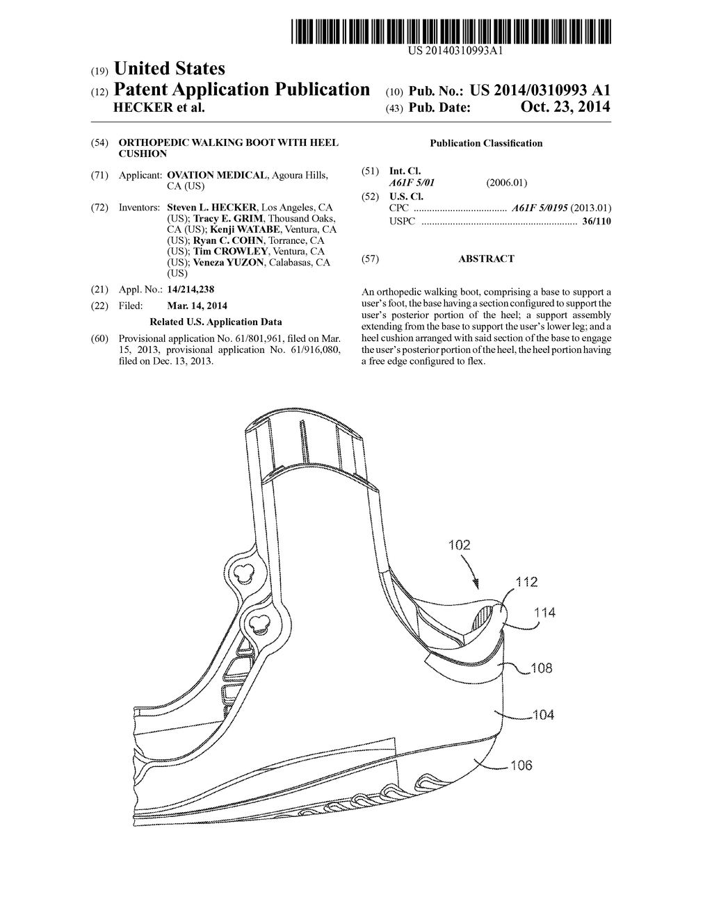 ORTHOPEDIC WALKING BOOT WITH HEEL CUSHION - diagram, schematic, and image 01