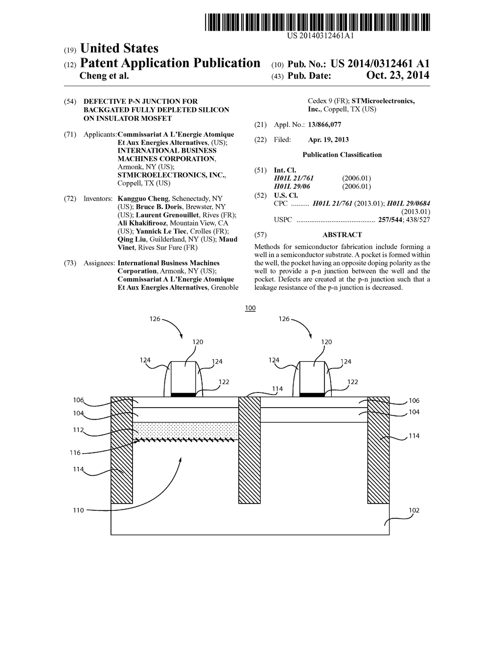 DEFECTIVE P-N JUNCTION FOR BACKGATED FULLY DEPLETED SILICON ON INSULATOR     MOSFET - diagram, schematic, and image 01