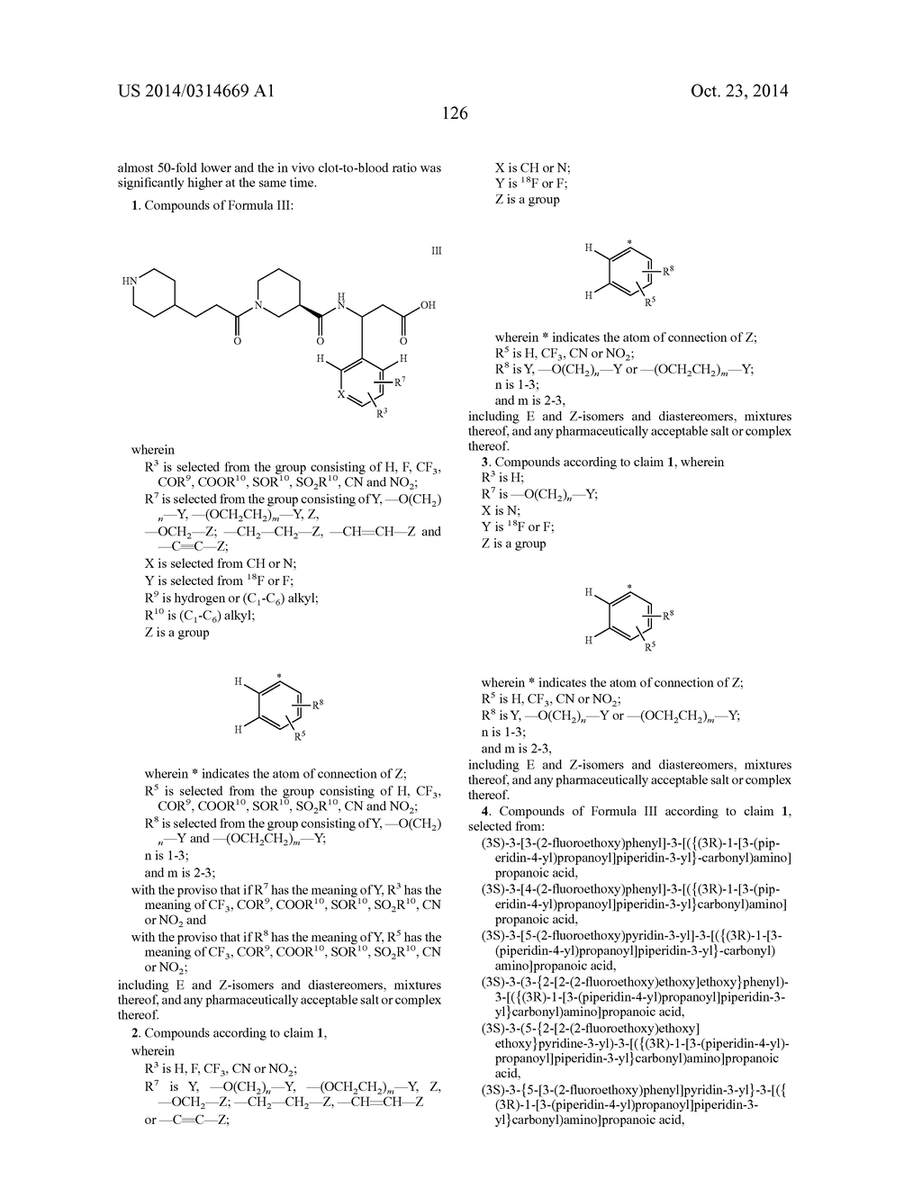 COMPOUNDS FOR BINDING TO THE PLATELET SPECIFIC GLYCOPROTEIN IIB/IIIA AND     THEIR USE FOR IMAGING OF THROMBI - diagram, schematic, and image 134