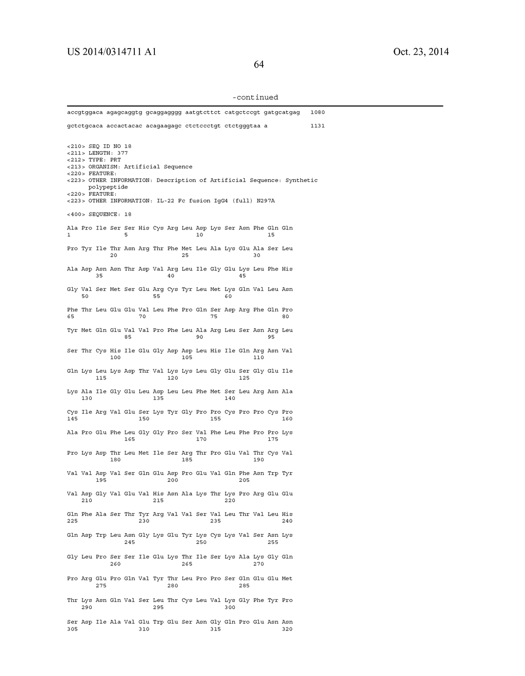 IL-22 POLYPEPTIDES AND IL-22 Fc FUSION PROTEINS AND METHODS OF USE - diagram, schematic, and image 134