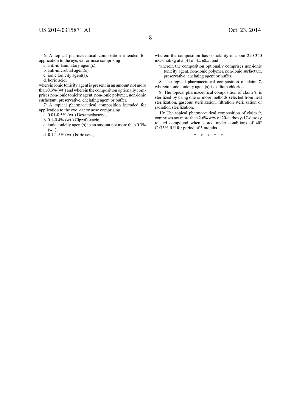 TOPICAL PHARMACEUTICAL COMPOSITIONS OF ANTI-MICROBIAL AGENTS AND     ANTI-INFLAMMATORY AGENTS - diagram, schematic, and image 09