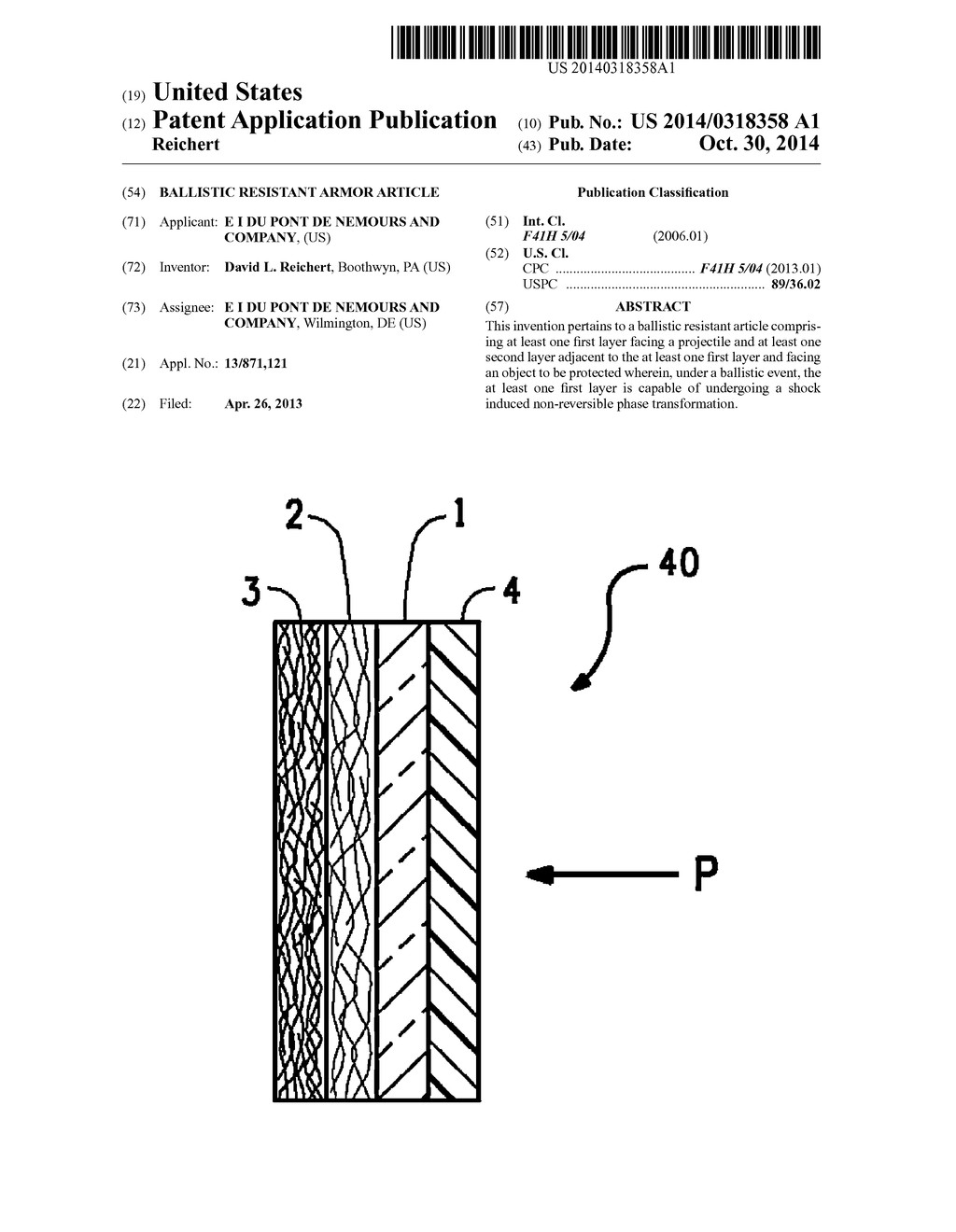 BALLISTIC RESISTANT ARMOR ARTICLE - diagram, schematic, and image 01