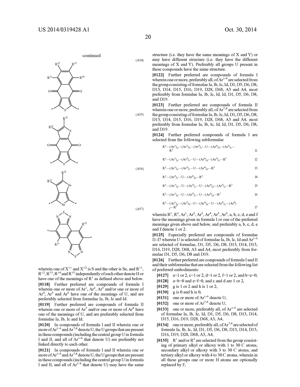 SMALL MOLECULES AND THEIR USE AS ORGANIC SEMICONDUCTORS - diagram, schematic, and image 21