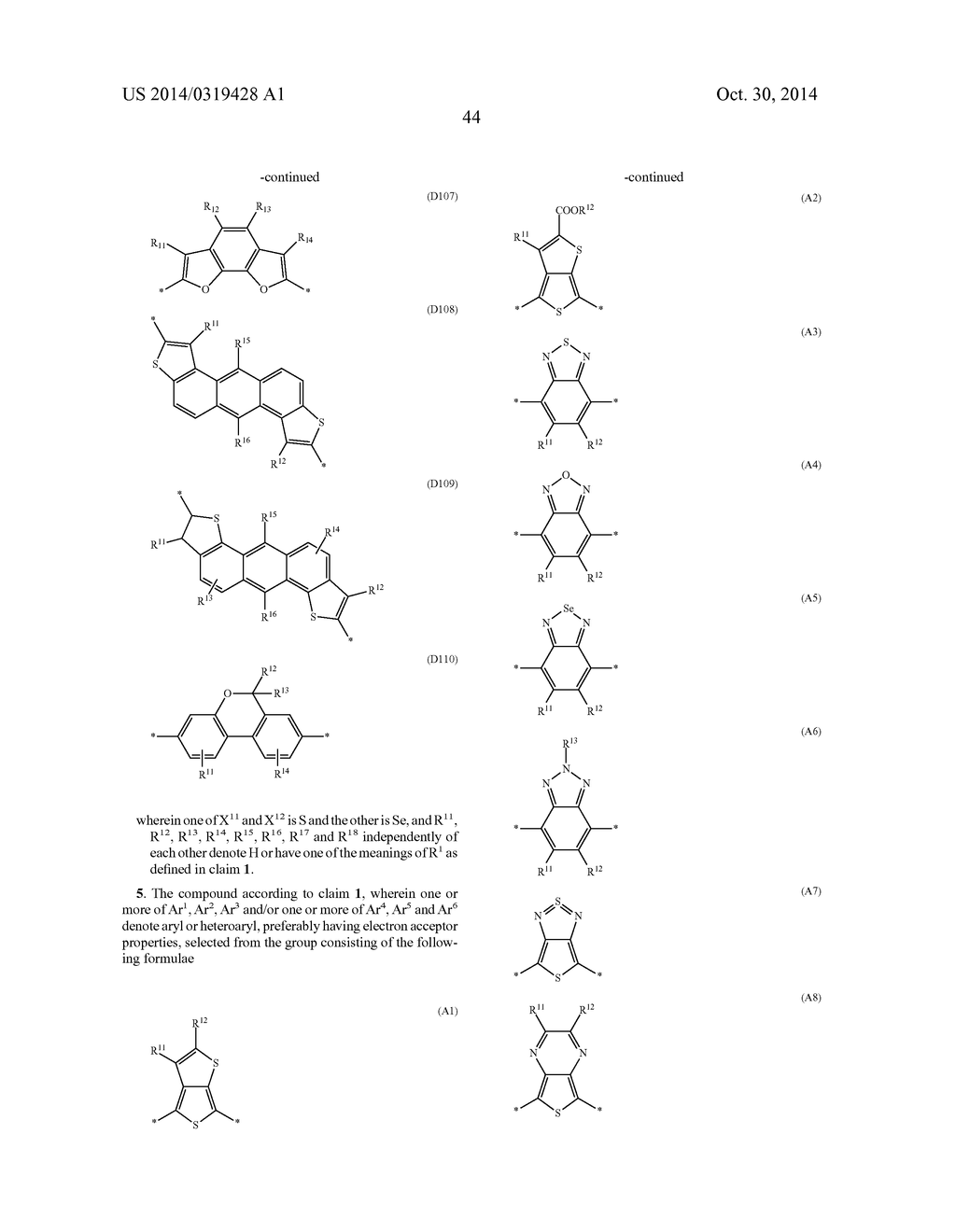 SMALL MOLECULES AND THEIR USE AS ORGANIC SEMICONDUCTORS - diagram, schematic, and image 45