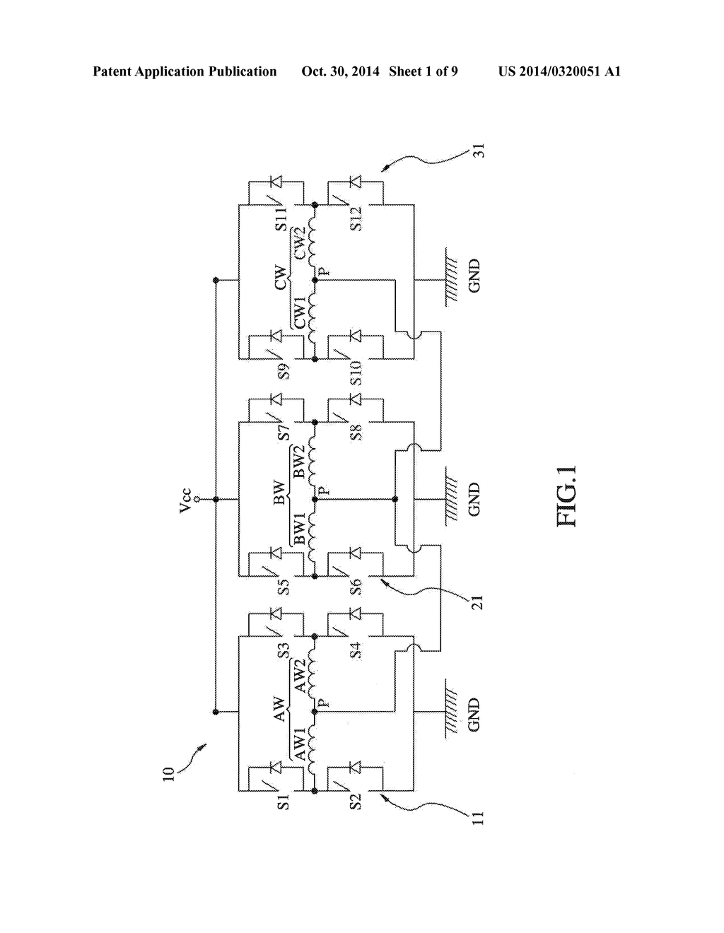 MOTOR WINDING AND POWER ELECTRONIC SWITCH ASSEMBLY HAVING SWITCHABLE     OUTPUT CAPABILITY - diagram, schematic, and image 02