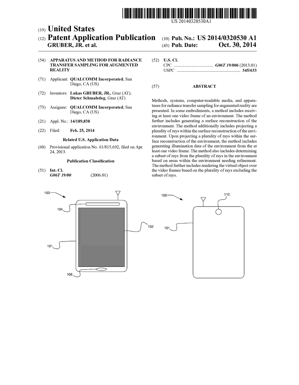 APPARATUS AND METHOD FOR RADIANCE TRANSFER SAMPLING FOR AUGMENTED REALITY - diagram, schematic, and image 01