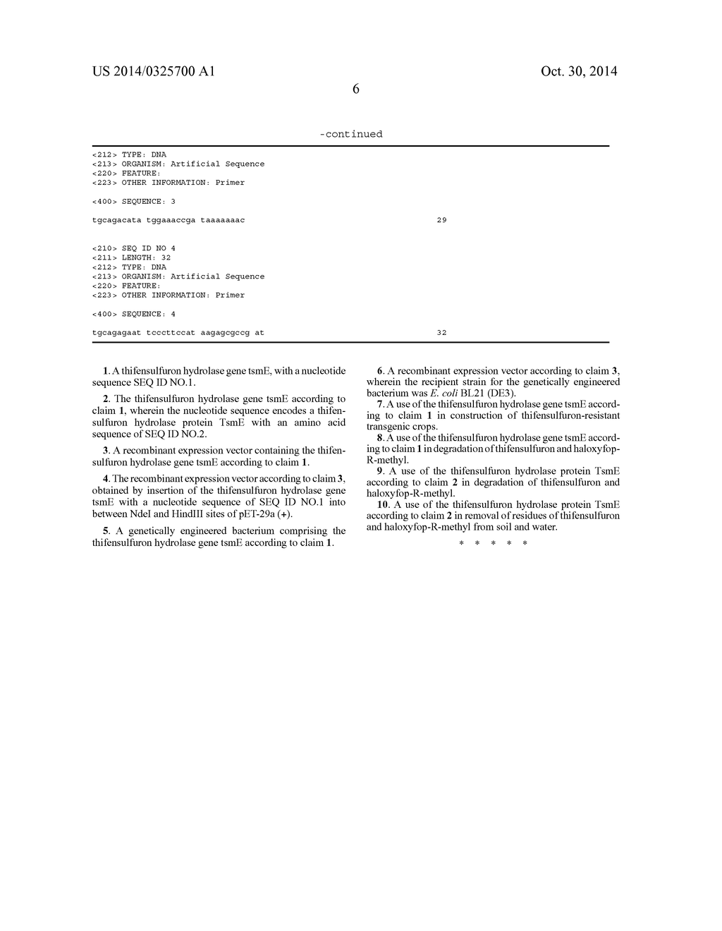 THIFENSULFURON HYDROLASE GENE TSME AND USES THEREOF - diagram, schematic, and image 15