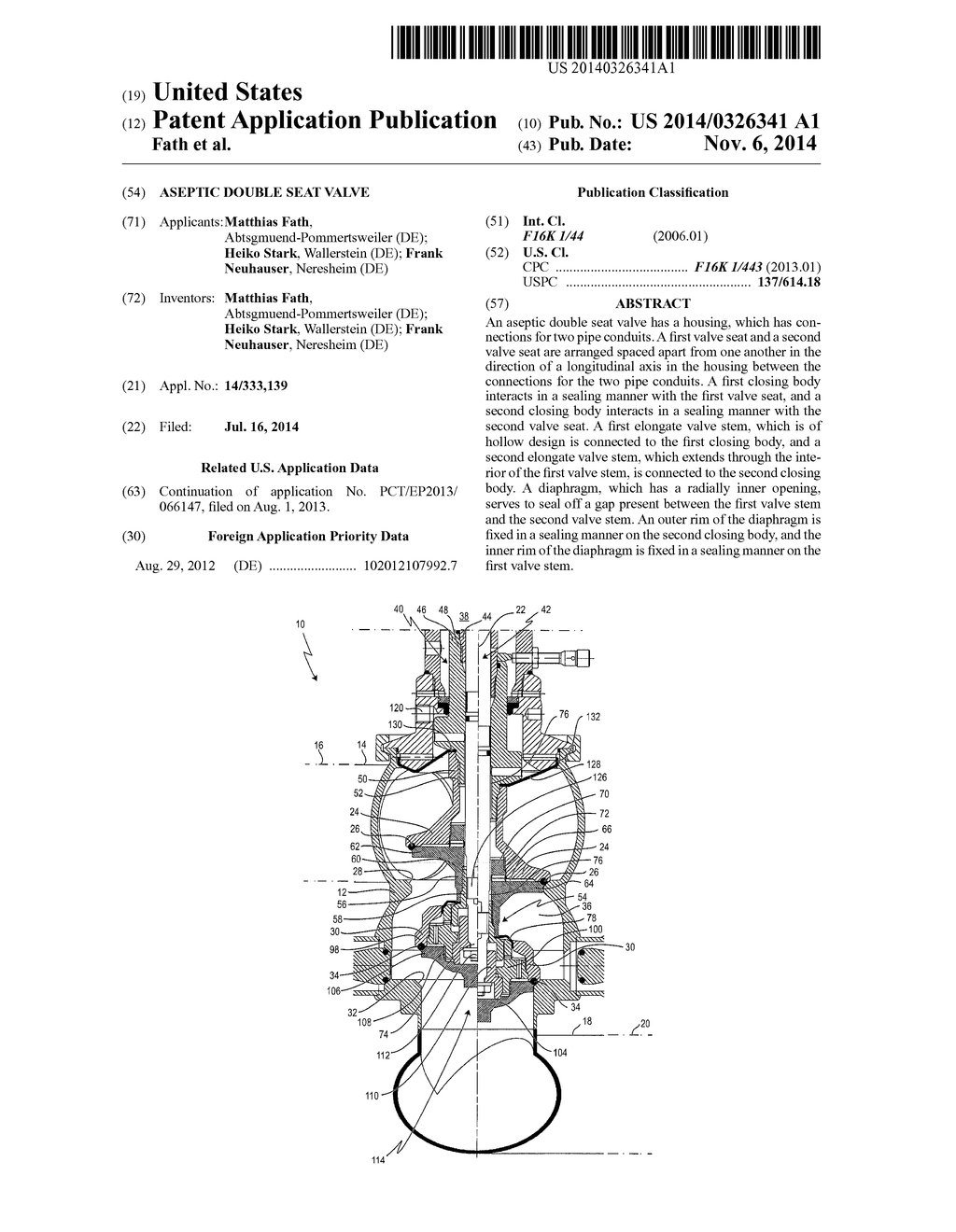 Aseptic Double Seat Valve - diagram, schematic, and image 01