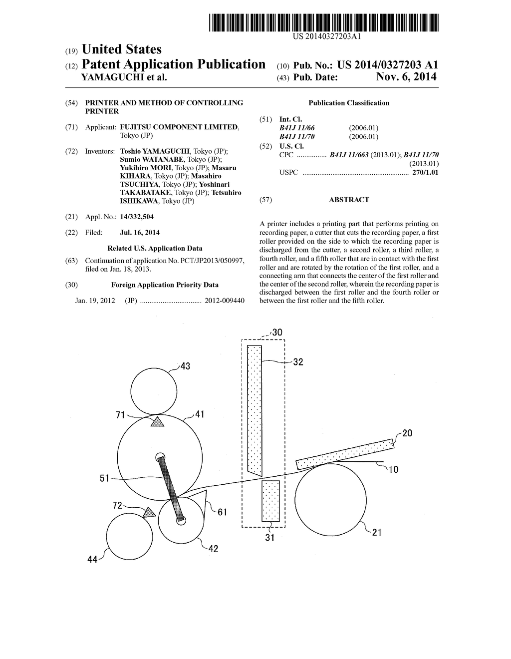 PRINTER AND METHOD OF CONTROLLING PRINTER - diagram, schematic, and image 01