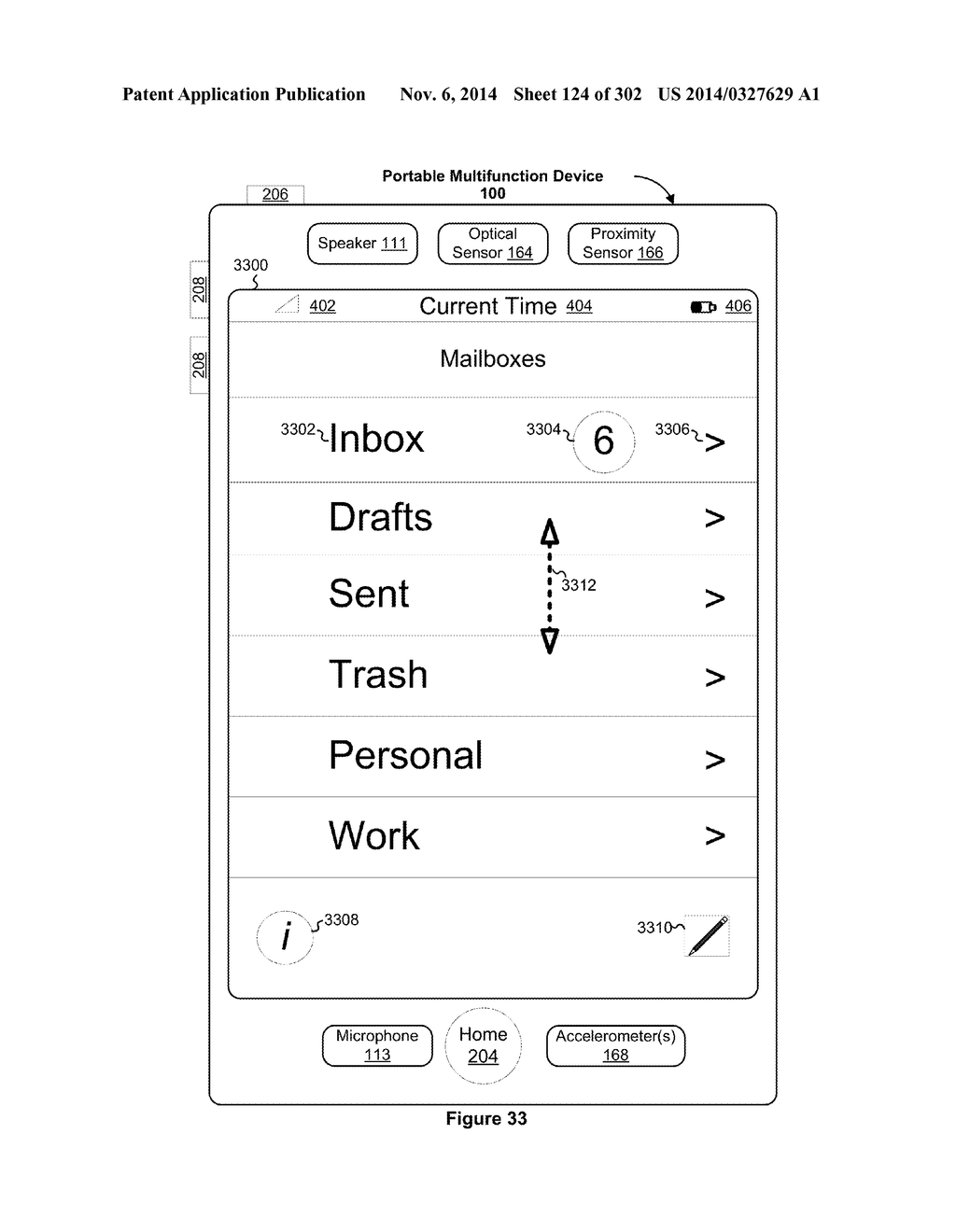 Touch Screen Device, Method, and Graphical User Interface for Customizing     Display of Content Category Icons - diagram, schematic, and image 125