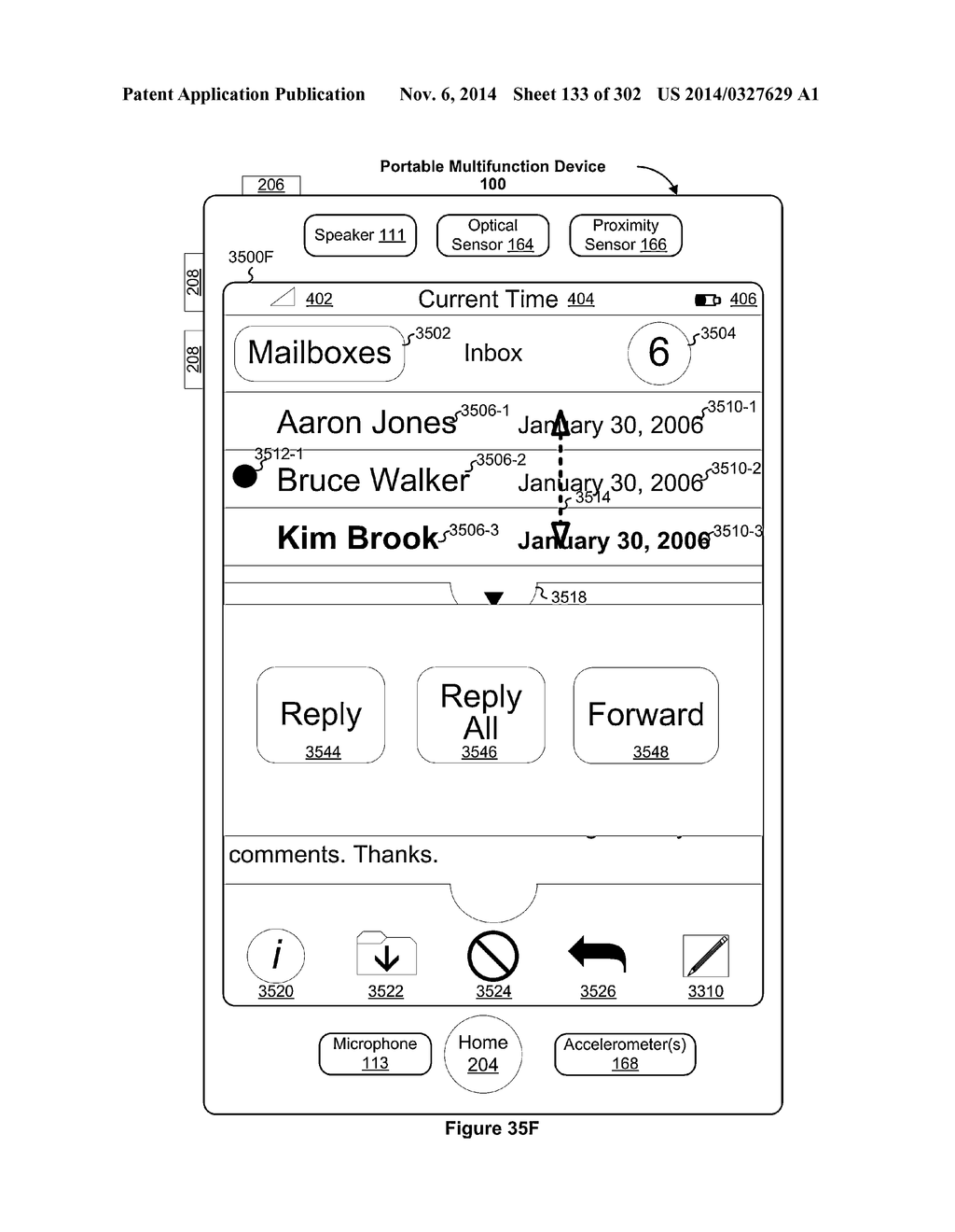 Touch Screen Device, Method, and Graphical User Interface for Customizing     Display of Content Category Icons - diagram, schematic, and image 134