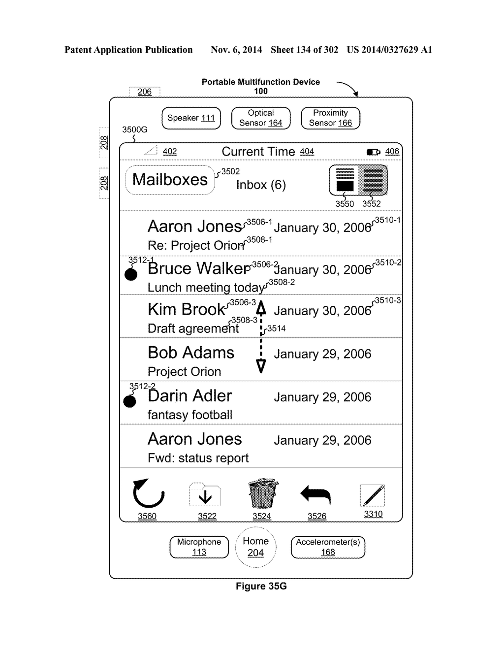 Touch Screen Device, Method, and Graphical User Interface for Customizing     Display of Content Category Icons - diagram, schematic, and image 135
