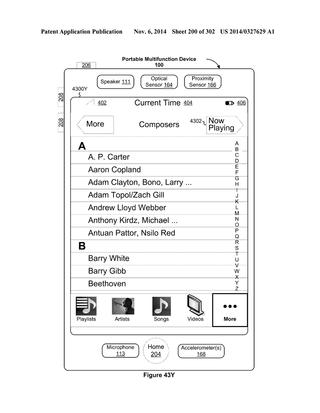 Touch Screen Device, Method, and Graphical User Interface for Customizing     Display of Content Category Icons - diagram, schematic, and image 201