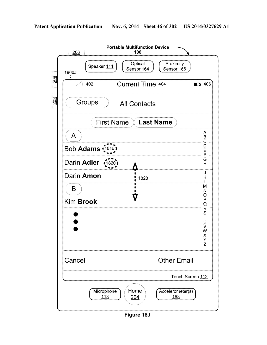 Touch Screen Device, Method, and Graphical User Interface for Customizing     Display of Content Category Icons - diagram, schematic, and image 47