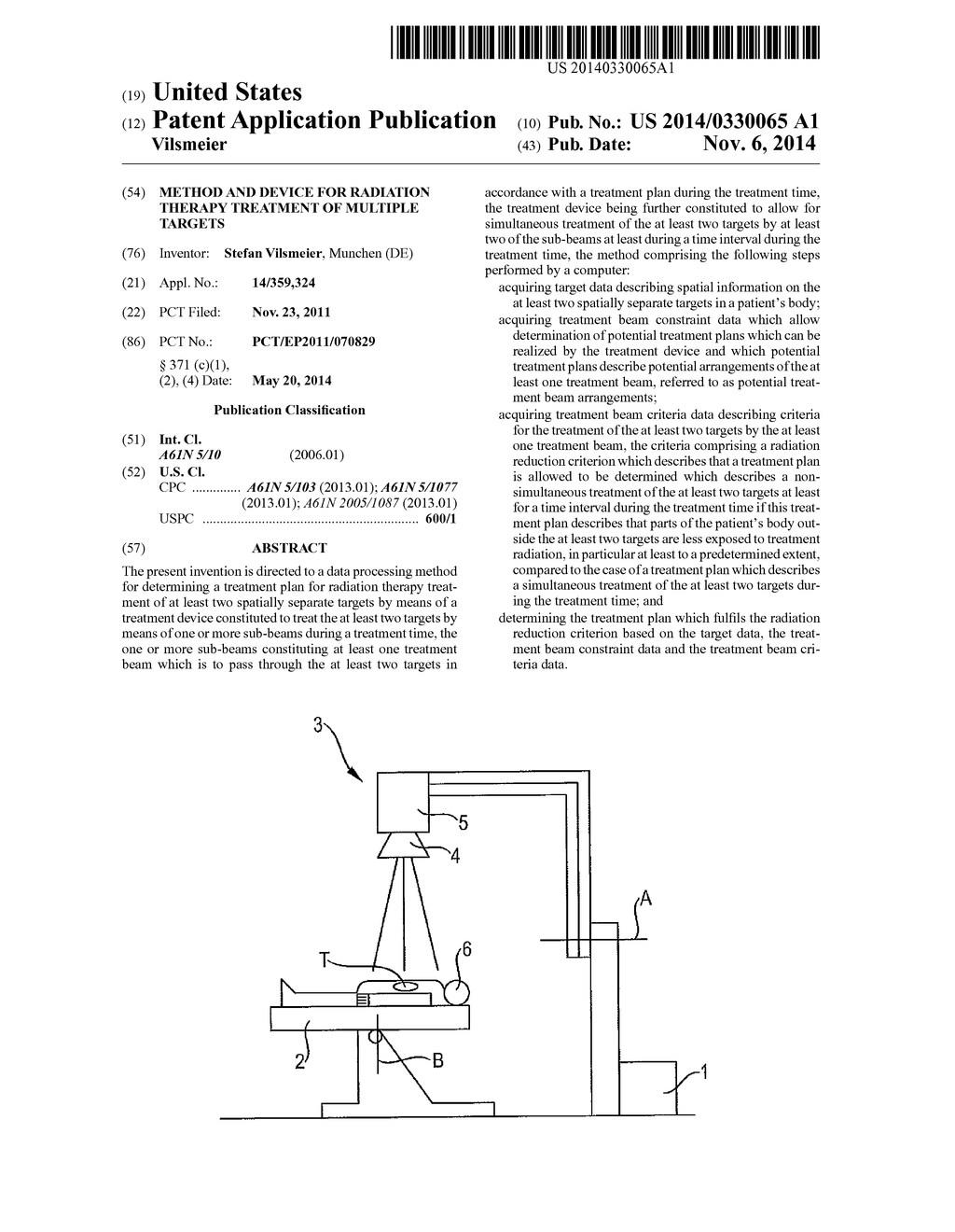 METHOD AND DEVICE FOR RADIATION THERAPY TREATMENT OF MULTIPLE TARGETS - diagram, schematic, and image 01