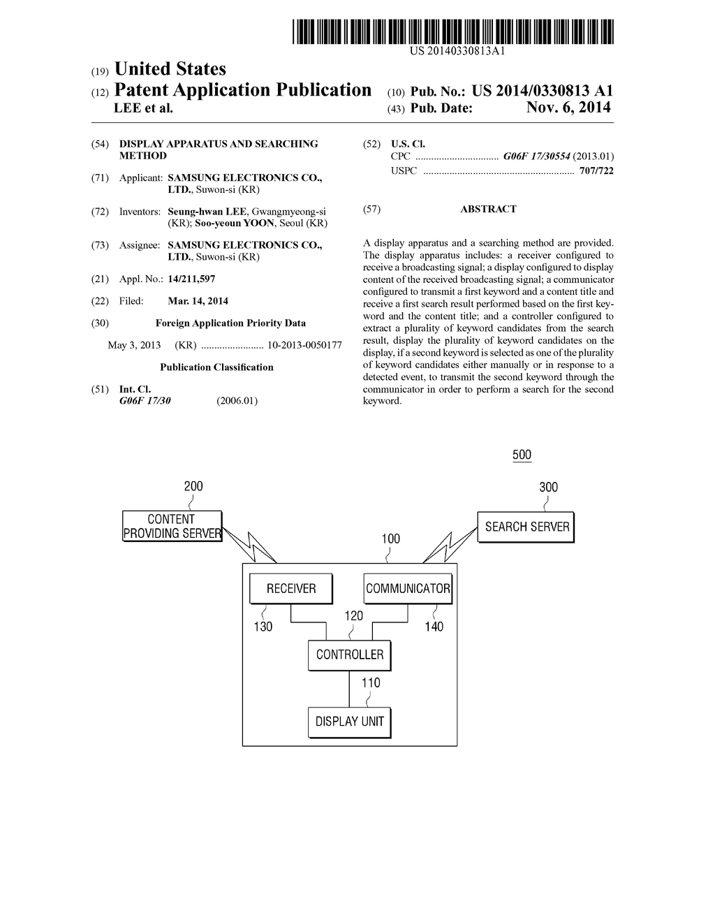 DISPLAY APPARATUS AND SEARCHING METHOD - diagram, schematic, and image 01