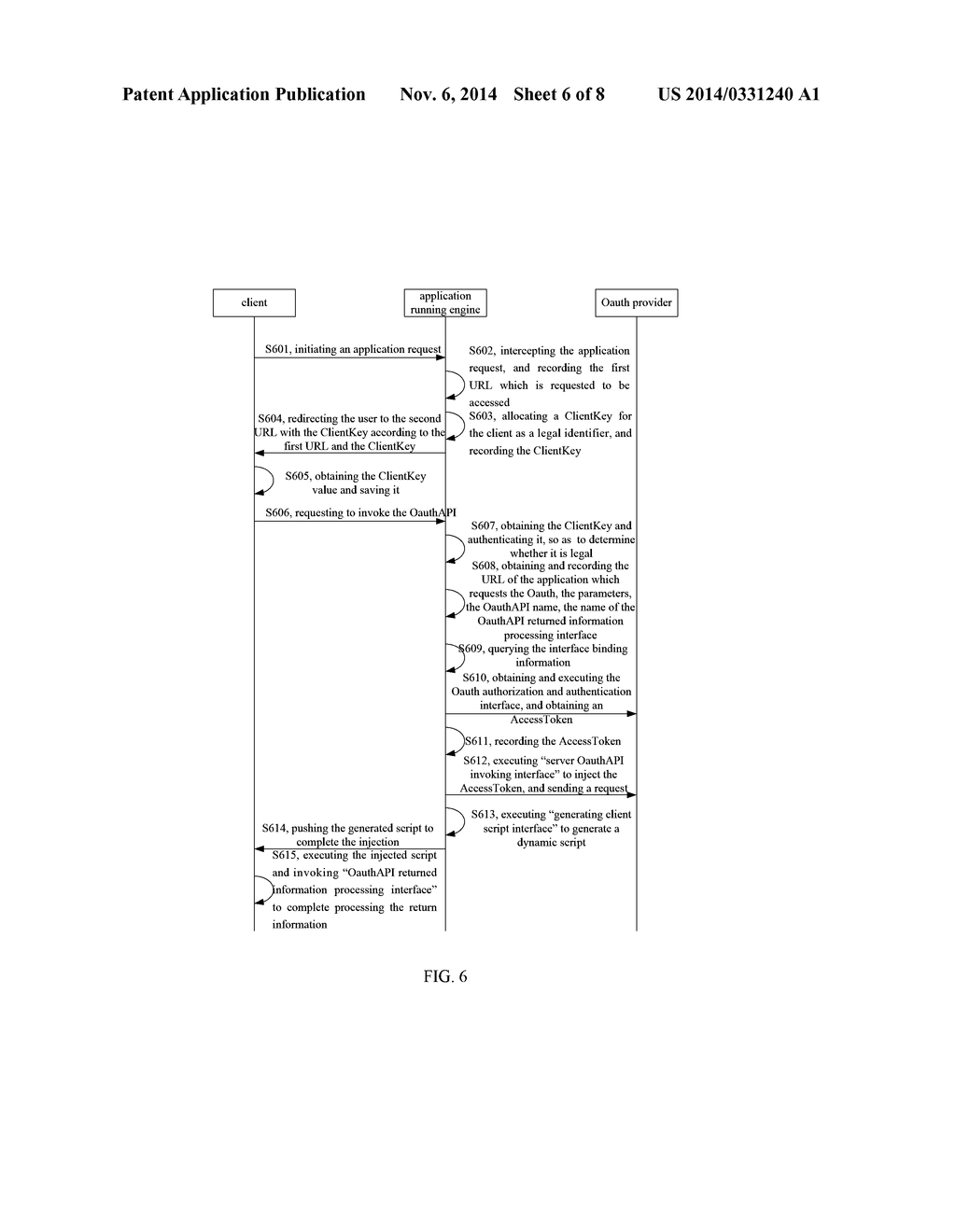 METHOD, DEVICE AND SYSTEM FOR USING AND INVOKING OAUTH API - diagram, schematic, and image 07