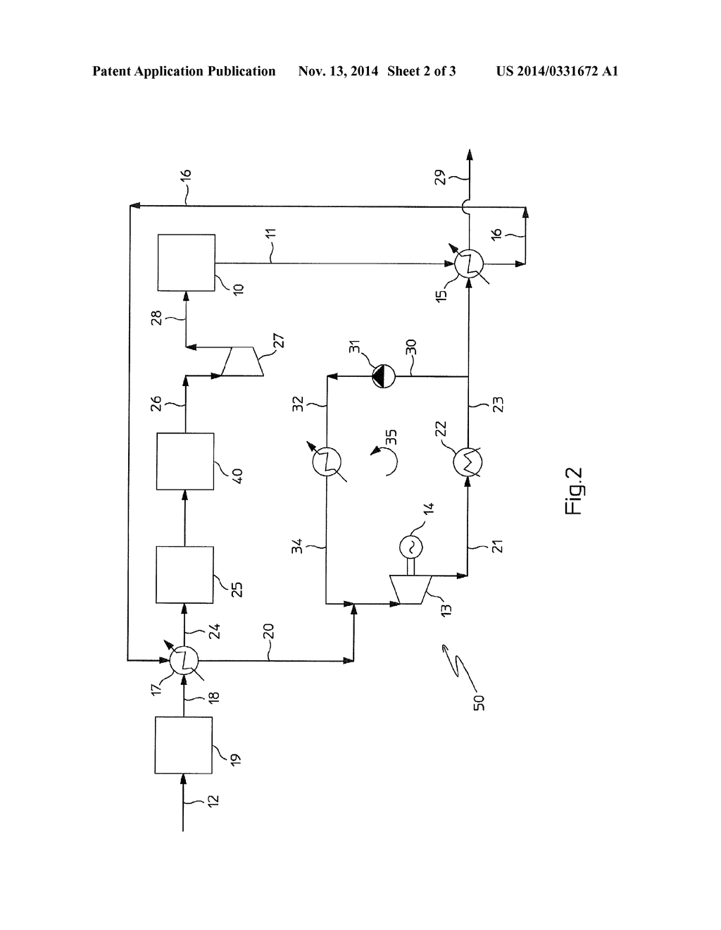 WASTE HEAT RECOVERY IN A CHEMICAL PROCESS AND PLANT, PARTICULARLY FOR THE     SYNTHESIS OF AMMONIA - diagram, schematic, and image 03