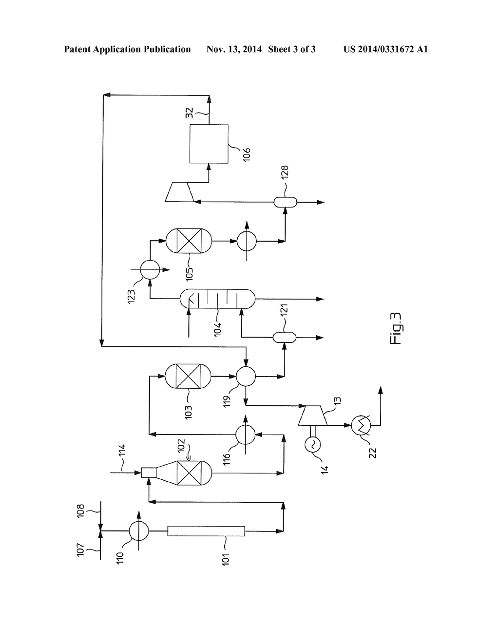 WASTE HEAT RECOVERY IN A CHEMICAL PROCESS AND PLANT, PARTICULARLY FOR THE     SYNTHESIS OF AMMONIA - diagram, schematic, and image 04