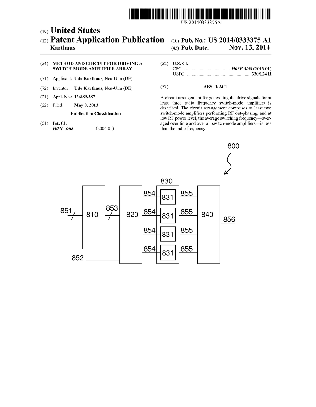 Method and circuit for driving a switch-mode amplifier array - diagram, schematic, and image 01