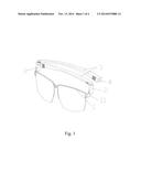 SUSPENDABLE AND ROTATINGLY FOLDABLE EYEGLASS FRAME diagram and image