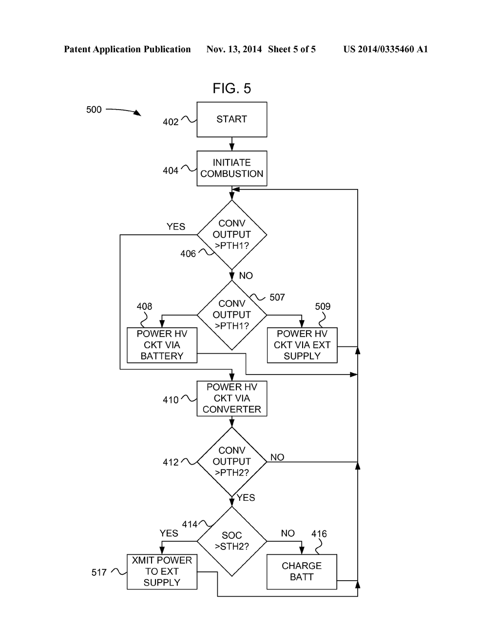 ELECTRICALLY ENHANCED COMBUSTION CONTROL SYSTEM WITH MULTIPLE POWER     SOURCES AND METHOD OF OPERATION - diagram, schematic, and image 06