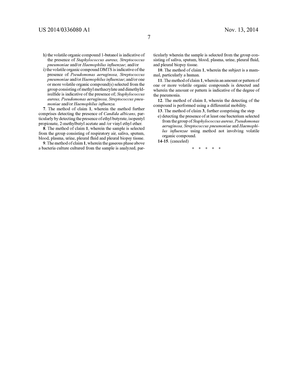 METHOD OF DIAGNOSING PNEUMONIA BY DETECTING A VOLATILE ORGANIC COMPOUND - diagram, schematic, and image 09