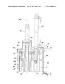 DOUBLE-CYLINDER CIRCULAR HOSIERY KNITTING MACHINE WITH DEVICE FOR     TENSIONING THE MANUFACTURE diagram and image