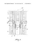 DOUBLE-CYLINDER CIRCULAR HOSIERY KNITTING MACHINE WITH DEVICE FOR     TENSIONING THE MANUFACTURE diagram and image